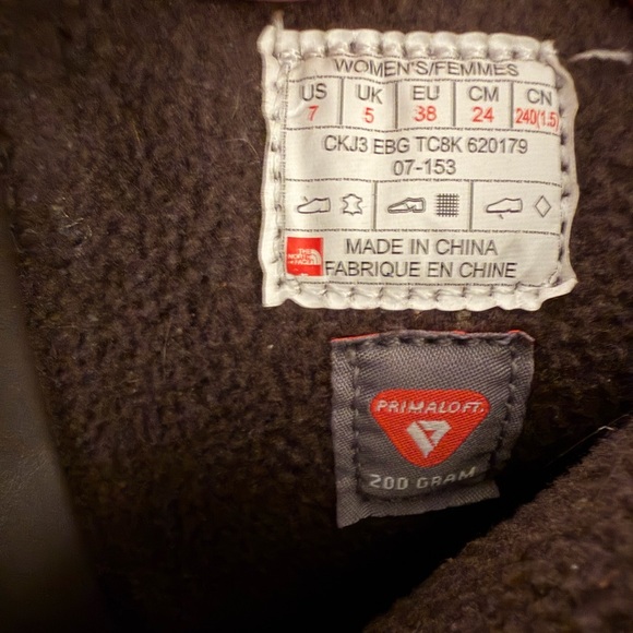 The North Face Brown Leather Tall Riding Hiking Winter Boots Size 7 - Picture 9 of 9